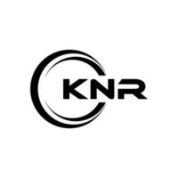 KNR letter logo design in illustration. Vector logo, calligraphy designs for logo, Poster, Invitation, etc.