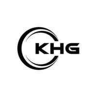 KHG letter logo design in illustration. Vector logo, calligraphy designs for logo, Poster, Invitation, etc.