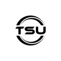 TSU letter logo design in illustration. Vector logo, calligraphy designs for logo, Poster, Invitation, etc.
