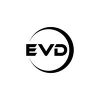 EVD letter logo design in illustration. Vector logo, calligraphy designs for logo, Poster, Invitation, etc.