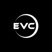 EVC letter logo design in illustration. Vector logo, calligraphy designs for logo, Poster, Invitation, etc.