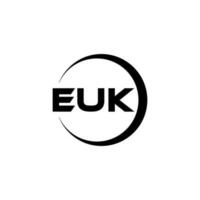EUK letter logo design in illustration. Vector logo, calligraphy designs for logo, Poster, Invitation, etc.