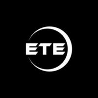 ETE letter logo design in illustration. Vector logo, calligraphy designs for logo, Poster, Invitation, etc.