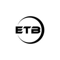 ETB letter logo design in illustration. Vector logo, calligraphy designs for logo, Poster, Invitation, etc.
