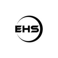 EHS letter logo design in illustration. Vector logo, calligraphy designs for logo, Poster, Invitation, etc.