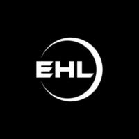 EHL letter logo design in illustration. Vector logo, calligraphy designs for logo, Poster, Invitation, etc.