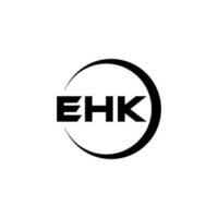 EHK letter logo design in illustration. Vector logo, calligraphy designs for logo, Poster, Invitation, etc.