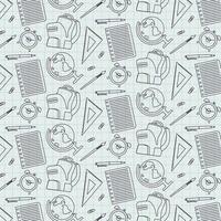 School, University Monochrome Pattern. Vector Illustration In Flat Style