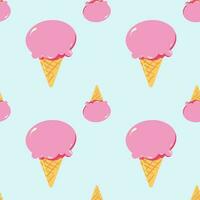 Lovely set of seamless patterns featuring cute ice creams vector