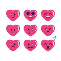 corazón emojis diseño gráfico colección vector