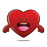 Funny Heart Character Design Smiling vector