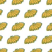 SEAMLESS BANANAS PATTERN IN YELLOW WITH GREEN DESIGN IDEAL FOR CLOTHING PRINTS AND WALLPAPER vector