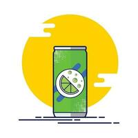 Lemon Soda Flat Design Graphic vector