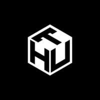 HUT letter logo design in illustration. Vector logo, calligraphy designs for logo, Poster, Invitation, etc.