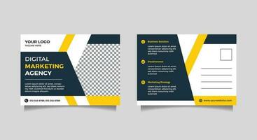 Professional corporate postcard design template vector