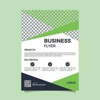 Modern white and green flyer template vector