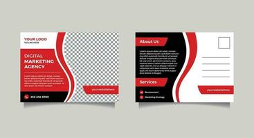 Corporate elegant modern postcard template vector