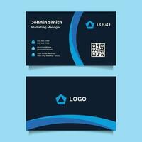 Vector black and blue business card design template