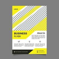 Vector white and yellow business flyer template