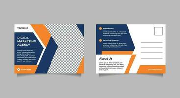 Professional modern corporate postcard design vector