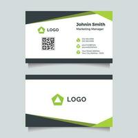 vector white  and green business card design template