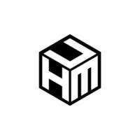 HMU letter logo design in illustration. Vector logo, calligraphy designs for logo, Poster, Invitation, etc.