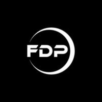 fdp letra logo diseño en ilustración. vector logo, caligrafía diseños para logo, póster, invitación, etc.
