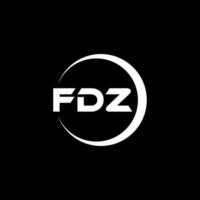 FDZ letter logo design in illustration. Vector logo, calligraphy designs for logo, Poster, Invitation, etc.