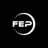 FEP letter logo design in illustration. Vector logo, calligraphy designs for logo, Poster, Invitation, etc.