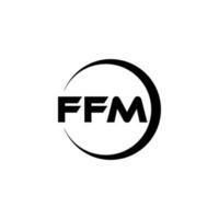FFM letter logo design in illustration. Vector logo, calligraphy designs for logo, Poster, Invitation, etc.