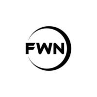 FWN letter logo design in illustration. Vector logo, calligraphy designs for logo, Poster, Invitation, etc.