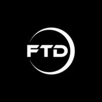 diseño de logotipo de letra ftd en ilustración. logotipo vectorial, diseños de caligrafía para logotipo, afiche, invitación, etc. vector