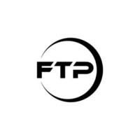 diseño de logotipo de letra ftp en ilustración. logotipo vectorial, diseños de caligrafía para logotipo, afiche, invitación, etc. vector