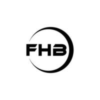 fhb letra logo diseño en ilustración. vector logo, caligrafía diseños para logo, póster, invitación, etc.