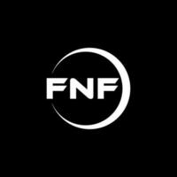 FNF letter logo design in illustration. Vector logo, calligraphy designs for logo, Poster, Invitation, etc.
