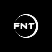 FNT letter logo design in illustration. Vector logo, calligraphy designs for logo, Poster, Invitation, etc.