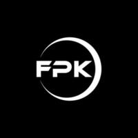 FPK letter logo design in illustration. Vector logo, calligraphy designs for logo, Poster, Invitation, etc.