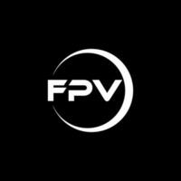 FPV letter logo design in illustration. Vector logo, calligraphy designs for logo, Poster, Invitation, etc.
