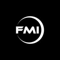 FMI letter logo design in illustration. Vector logo, calligraphy designs for logo, Poster, Invitation, etc.