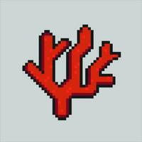 Pixel art illustration coral. Pixelated coral. Sea algae coral icon pixelated for the pixel art game and icon for website and video game. old school retro. vector