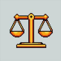 Pixel art illustration scale. Pixelated scale. justice scale icon pixelated for the pixel art game and icon for website and video game. old school retro. vector