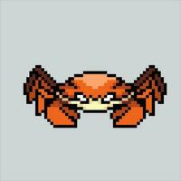 Pixel art illustration Crab. Pixelated crab. Sea crab mammal coral icon pixelated for the pixel art game and icon for website and video game. old school retro. vector