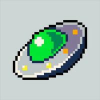 Pixel art illustration UFO. Pixelated UFO. UFO alien space icon pixelated for the pixel art game and icon for website and video game. old school retro. vector