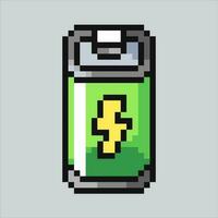 Pixel art illustration Battery. Pixelated Battery. Battery icon pixelated for the pixel art game and icon for website and video game. old school retro. vector