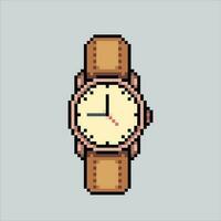 píxel Arte ilustración mirar. pixelado mirar. reloj icono pixelado para el píxel Arte juego y icono para sitio web y vídeo juego. antiguo colegio retro vector