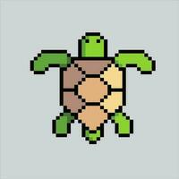 Pixel art illustration Turtle. Pixelated Turtle. Sea turtle coral icon pixelated for the pixel art game and icon for website and video game. old school retro. vector