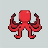 Pixel art illustration Octopus. Pixelated Octopus. Sea Octopus icon pixelated for the pixel art game and icon for website and video game. old school retro. vector