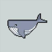 Pixel art illustration Whale. Pixelated Whale. Sea whale mammals icon pixelated for the pixel art game and icon for website and video game. old school retro. vector