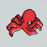 píxel Arte ilustración pulpo. pixelado pulpo. mar pulpo icono pixelado para el píxel Arte juego y icono para sitio web y vídeo juego. antiguo colegio retro vector