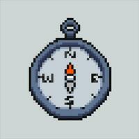 Pixel art illustration compass. Pixelated compass. Compass icon pixelated for the pixel art game and icon for website and video game. old school retro. vector